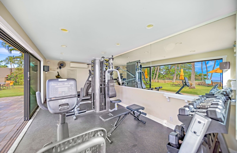 Break a sweat at the beachfront fitness room