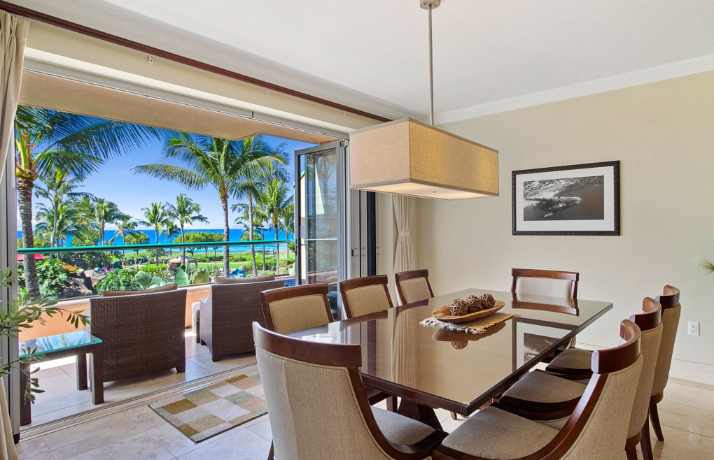 Enjoy the scenery at your private oceanfront table